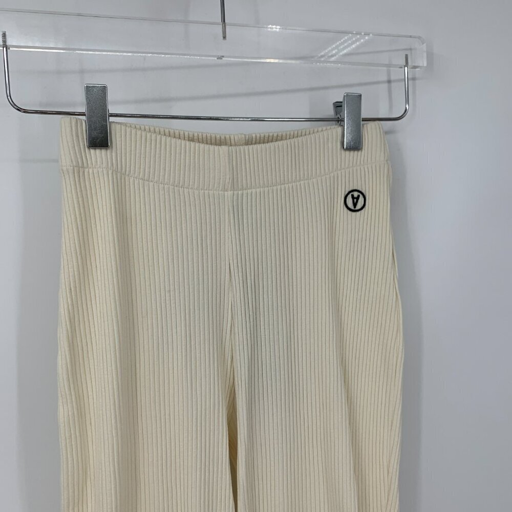 FillesAPapa flared ribbed stretch pants cream fringe orange blue yellow new 2 XS - Picture 3 of 8
